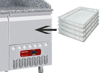Refrigerated table 2 doors 600x400, 1 neutral drawer (4x trays 600x400)