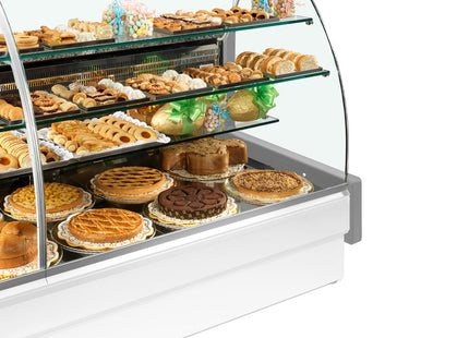 Refrigerated display counter, static, drawer system, without reserve - GREY/WHITE