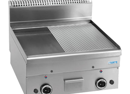 SARO gasgrillplade, 1/2 glat, 1/2 rillet, bordmodel GFT66LR