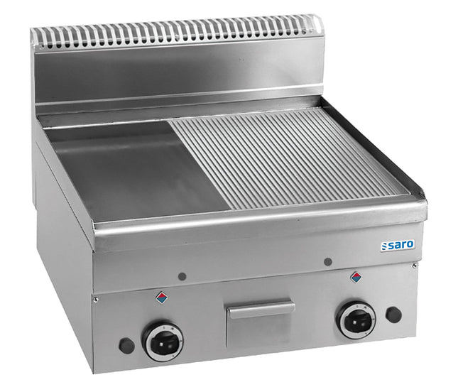 SARO gasgrillplade, 1/2 glat, 1/2 rillet, bordmodel GFT66LR