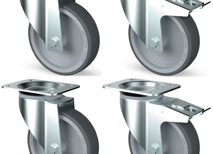 Kit 4 swiveling castors cupboards, 2x with brakes
