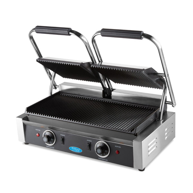 Grill Contact - Rainuré - Plaque Double Grill - 2 x 22cm