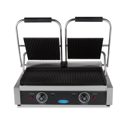 Grill Contact - Rainuré - Plaque Double Grill - 2 x 22cm