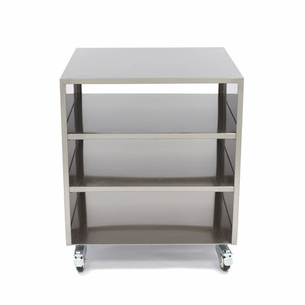 Maskinbord i rostfritt stål - 60 x 60 cm - 120 kg lastkapacitet - på hjul