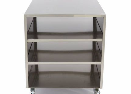 Rustfrit stål maskine bord - 60 x 80 cm - 120 kg bæreevne - på hjul