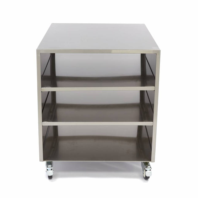 Maskinbord i rostfritt stål - 60 x 80 cm - 120 kg lastkapacitet - på hjul
