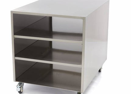 Rustfrit stål maskine bord - 60 x 80 cm - 120 kg bæreevne - på hjul