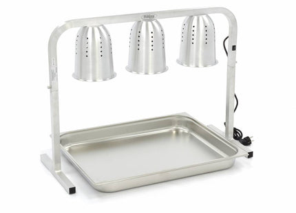 Lampe chauffante - 3 lampes - avec 3 lampes et 1 x récipient GN 2/1