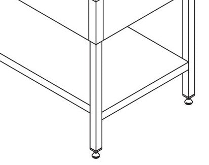 Stół do zmywarki – 210 x 70 cm – z 2 zlewami i osłoną przeciwbryzgową – zawiera półkę do przechowywania