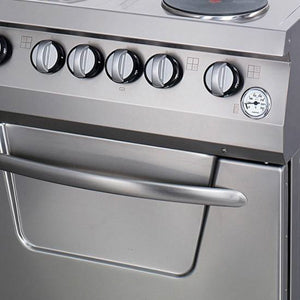 Zwaar uitgevoerd fornuis - 4 branders - dubbele eenheid - 70 cm diep - met oven - elektrisch