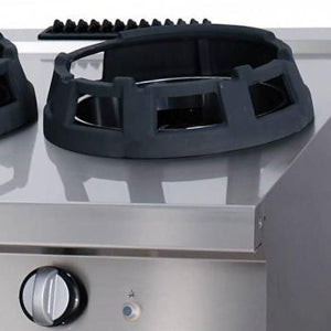 Heavy Duty Wok vařič – 2 x 28,5 cm pečící kroužky – dvojitá jednotka – hloubka 70 cm – plyn