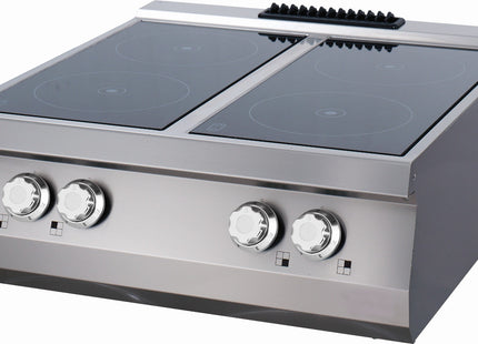 Cuisinière Infrarouge Premium - 4 Feux - Corps Double - Profondeur 90 cm - Électrique
