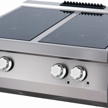 Cuisinière Infrarouge Premium - 4 Feux - Corps Double - Profondeur 90 cm - Électrique