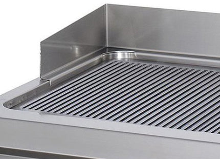 Premium grille - Rillet krom - Dobbel enhet - 90 cm dyp - Gass