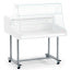 Undercarriage on wheels for glass display