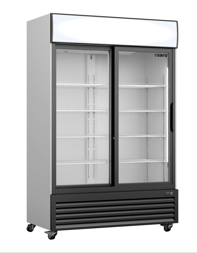 SARO køleskab med glasskydedøre + reklameplade, 
model GTK 700 SD