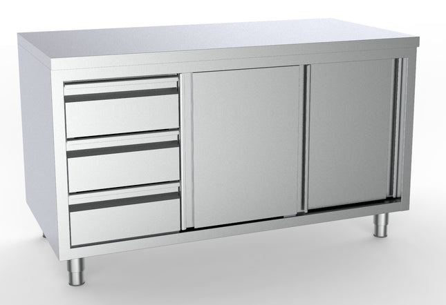 700 WORKTABLE SLIDING DOORS DRAWERS LEFT 1400