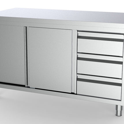 700 WORKTABLE SLIDING DOORS DRAWERS RIGHT 2000
