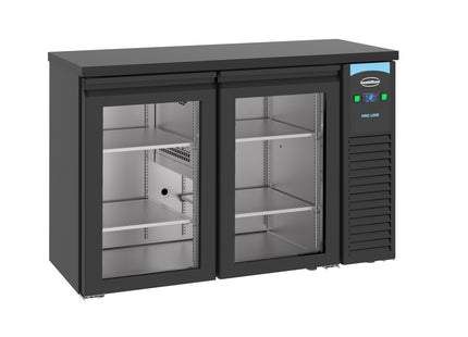 BARCOOLER ZWART 2 GLAZEN DEUREN