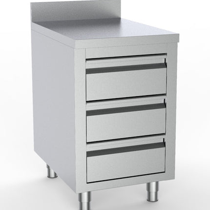 700 WORKTABLE WITH 3 DRAWERS WITH UPSTAND 500