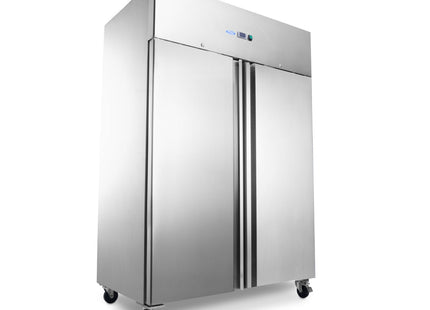 Fridge - 1400L - 6 Adjustable Shelves (2/1 GN) - on Wheels - Stainless Steel