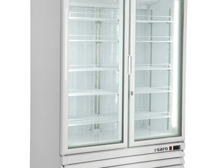 SARO fryser med 2 glasdøre, 
model D 800 – hvid