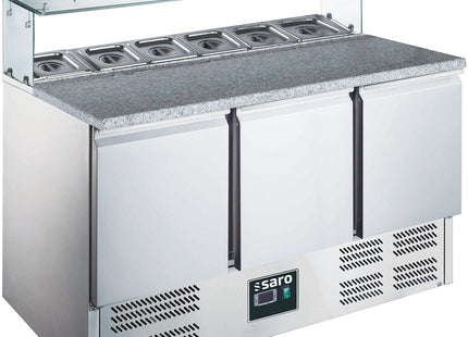 SARO pizzabord, 3 låger, glasoverdel, 
model EPS 903 G