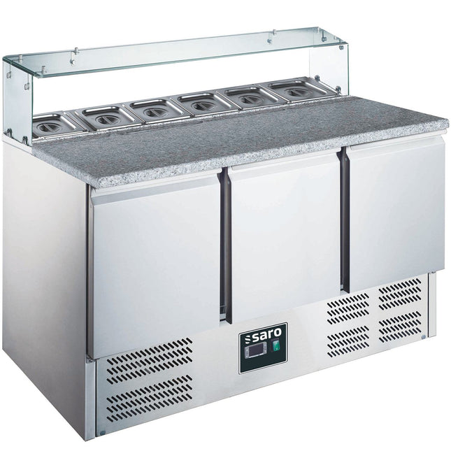 SARO pizzabord, 3 låger, glasoverdel, 
model EPS 903 G