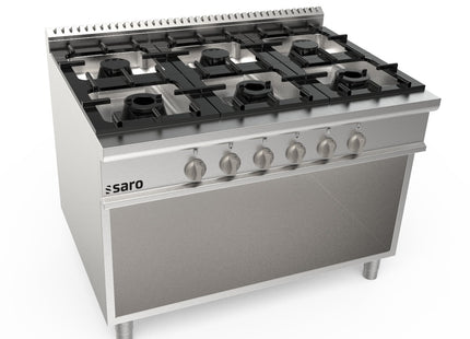 SARO gaskomfur med åben underskab, 6 brændere 
Model LQ / CUG6BA