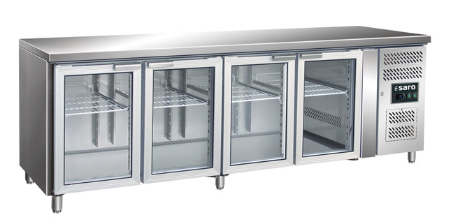 SARO kølebord med 4 glasdøre, 
model GN 4100 TNG