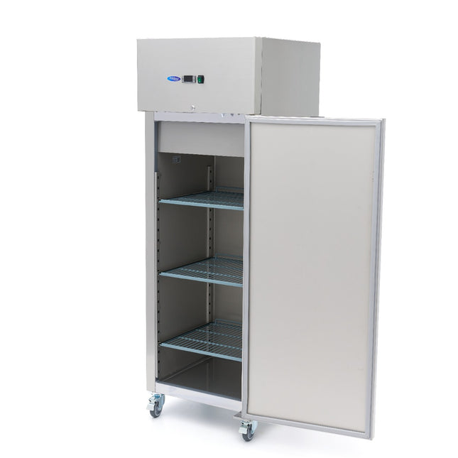 Fridge - 400L - 3 Adjustable Shelves - Stainless Steel - on Wheels