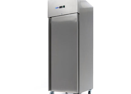Fridge - 600L - 3 Adjustable Shelves (2/1 GN) - Stainless Steel - on Wheels