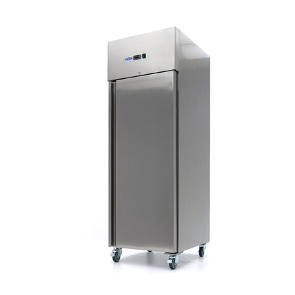 Fridge - 600L - 3 Adjustable Shelves (2/1 GN) - Stainless Steel - on Wheels