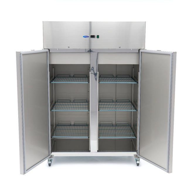 Fryser - 1200L - 6 justerbare hylder (2/1 GN) - Rustfrit stål - på hjul