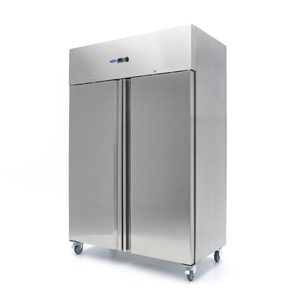 Réfrigérateur - 800L - 6 Clayettes Ajustables - Inox - sur Roulettes