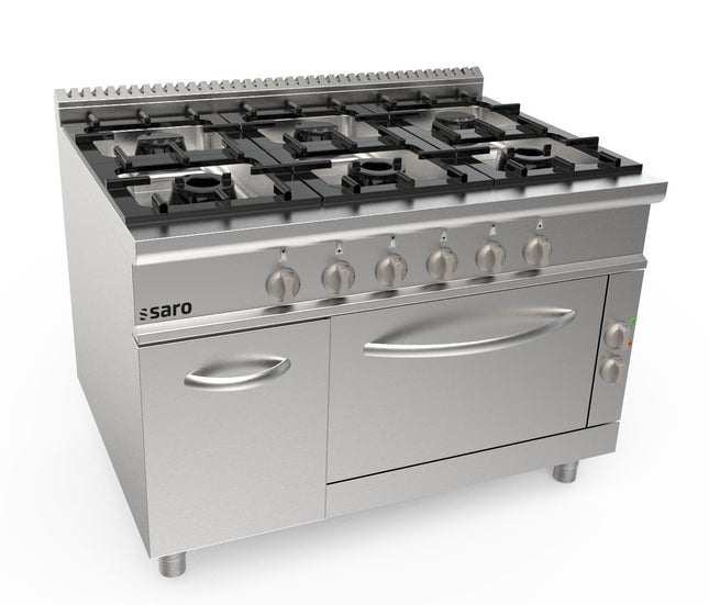 SARO gaskomfur + elektrisk ovn, 6 brændere 
Model LQ / CUG6NE