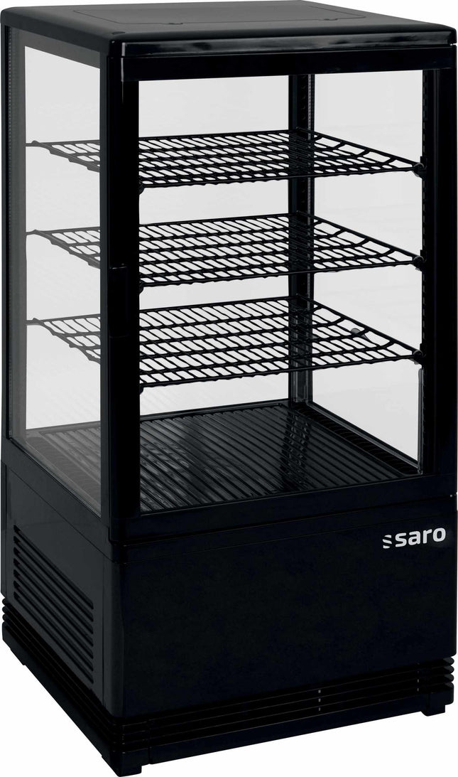 SARO mini-kølevitrine med cirkulationsluft 68 liter, 
model SC 70 sort