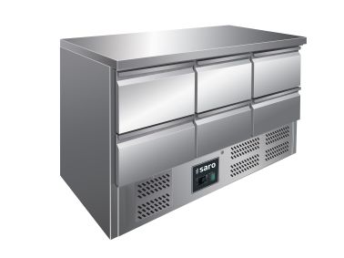 SARO Chladicí stůl se 6 zásuvkami,
model VIVIA S 903 S/S TOP - 6x 1/2 GN