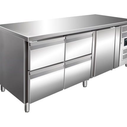 SARO Table réfrigérante avec 1 porte et 2x 2 tiroirs,
modèle KYLJA 3140 TN