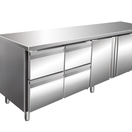 SARO Table réfrigérante avec 2 portes et 2x 2 tiroirs,
modèle KYLJA 4140 TN
