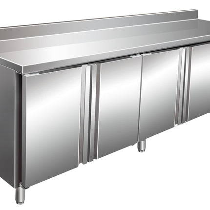 SARO Cooling table with 4 doors and backsplash,
model KYLJA 4200 TN