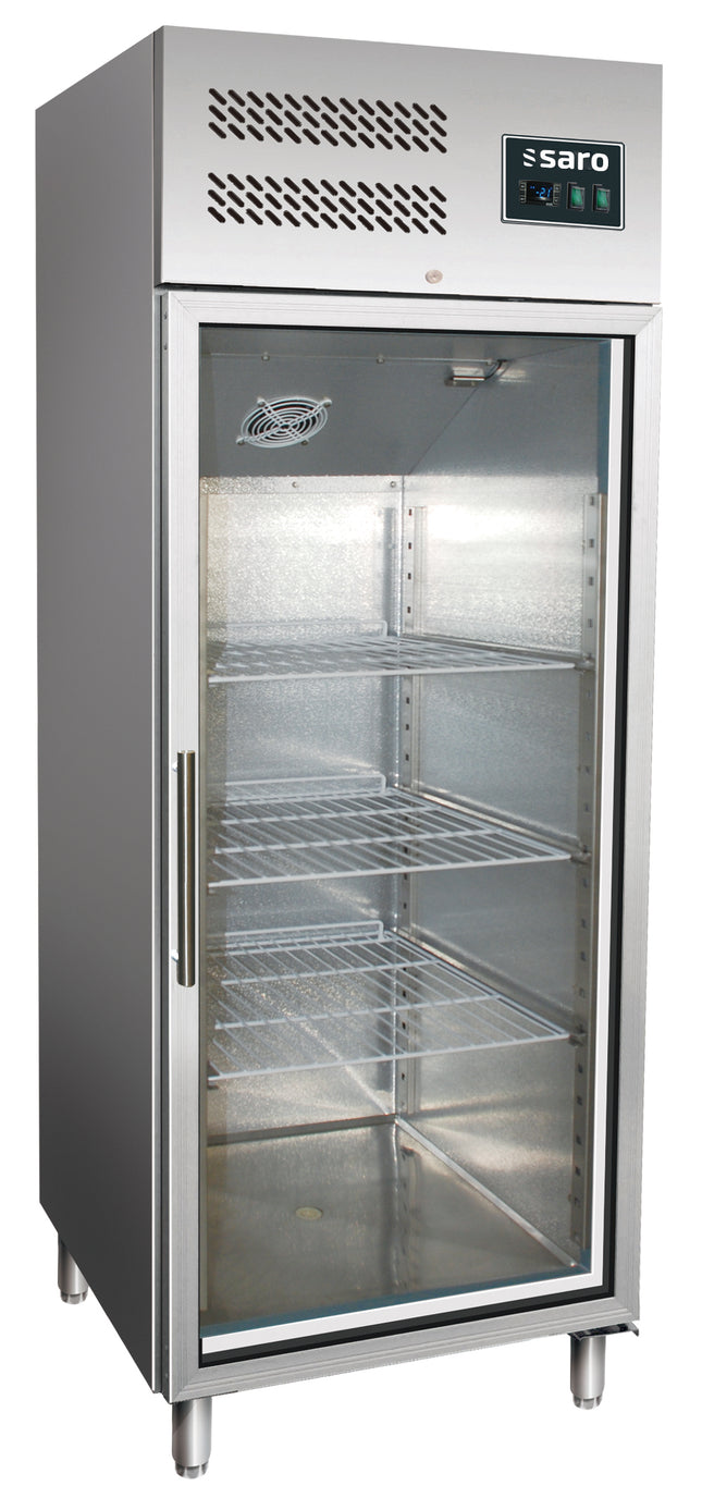 SARO Lodówka komercyjna z 1 szklanymi drzwiami - 2/1 GN model GN 600 TNG - 600 litrów