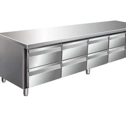 Table réfrigérée sous plan SARO, 4x2 tiroirs 
modèle UGN 4180 TN