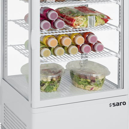 SARO Mini-koelvitrine Geventileerde koeling
model SC 70 wit
