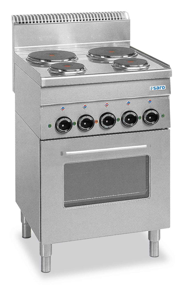 SARO elkomfur med elektrisk ovn, 4 kogeplader, 600 Line, gulvmodel E4F6