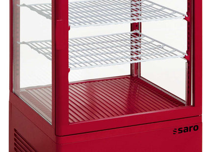 SARO mini-kølevitrine med varmluft 68 liter, 
model SC 70 rød