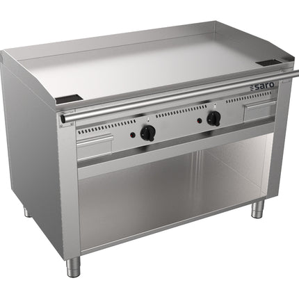 Gril Teppanyaki à gaz SARO avec support ouvert
modèle TED2/120G