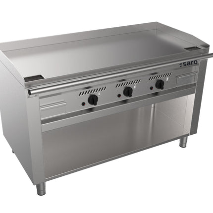 Gril Teppanyaki à gaz SARO avec support ouvert
modèle TED3/140G