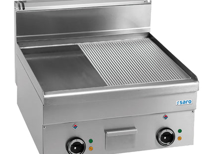 SARO elektrisk grillplade, 1/2 glat, 1/2 rillet, bordmodel EFT66LR