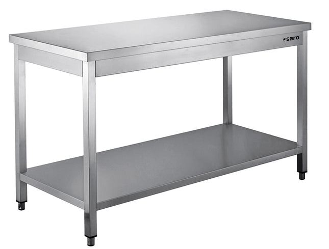 SARO Stainless steel table, dismantled, with under shelf - 700 mm depth, 1200mm